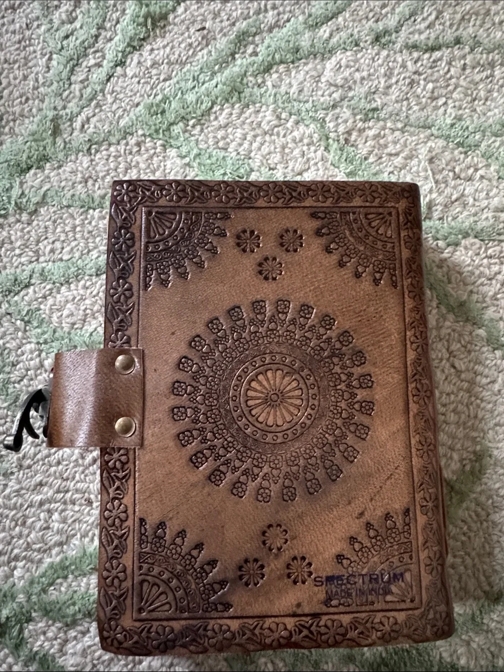 Hand Crafted Brown Leather Motorcycle Embossed Journal